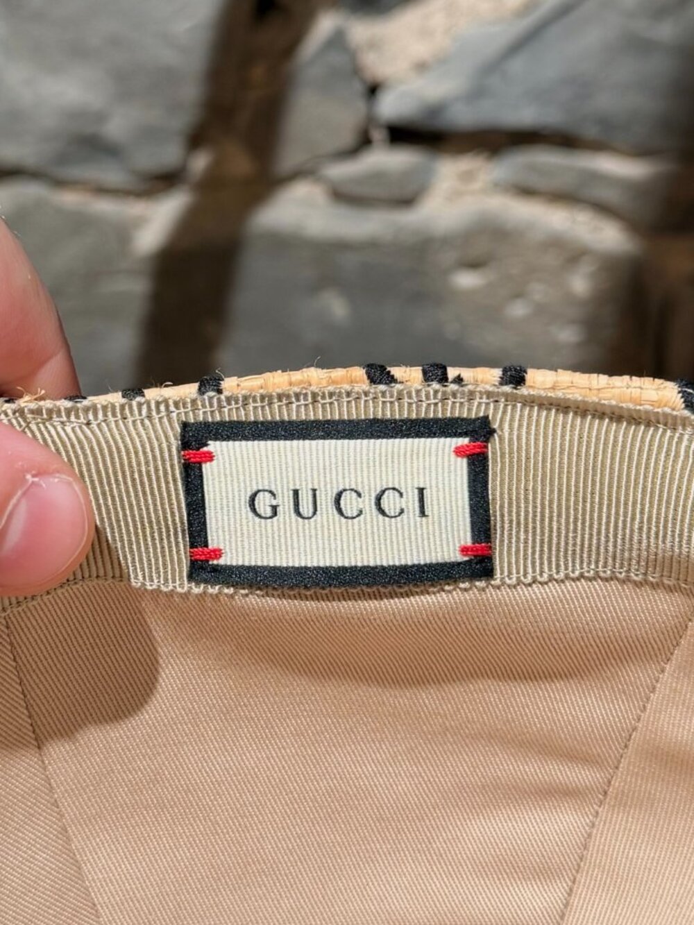 Gucci GG Embroidered Raffia Baseball Cap - Picture 9 of 13